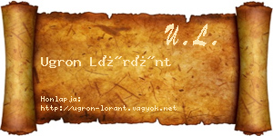 Ugron Lóránt névjegykártya